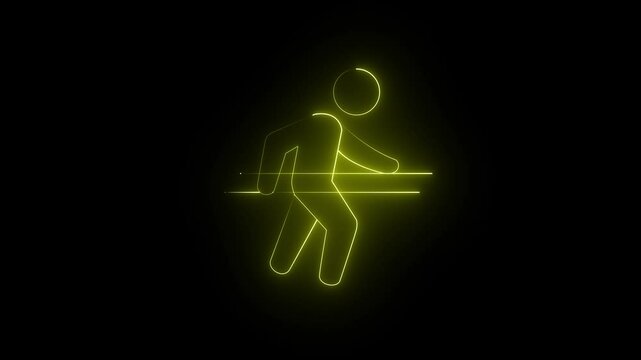 Animation video of a animated man runing n a green screen