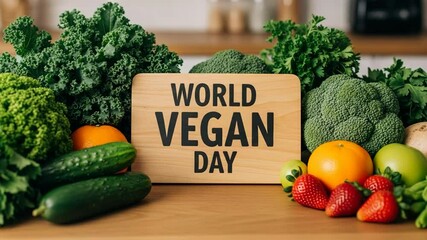 World Vegan Day, Green Vegetables on the Store Shelf, Healthy Eating Concept
