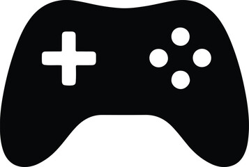 Silhouette Game controller simple flat black and white Vector Illustration