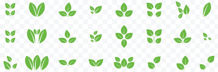 Fototapeta premium green leaf icons set eps 10