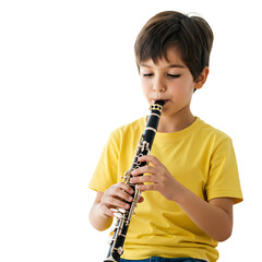 Young Musician Playing Clarinet Musical Talent  Passion on transparent background