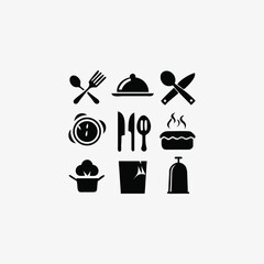 cooking icon set vector template