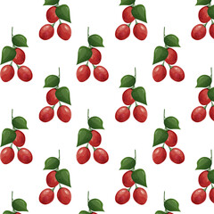 Seamless pattern tamarillo. Exotic tropical tomato tree fruit. For food blogs or recipe websites, packaging, catalogs or educational posters, menus, printables and teaching materials