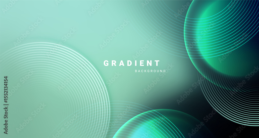 Poster Glowing circular waves on abstract gradient background