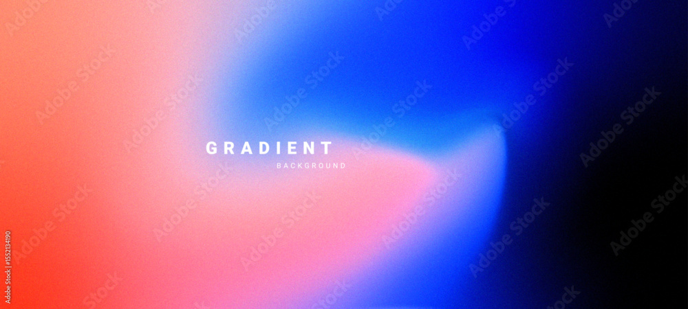 Poster Abstract grainy gradient background with soft blur and vivid color
