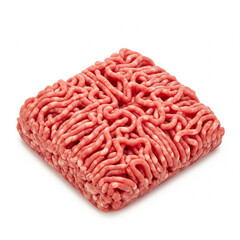 Raw minced meat isolated on white Featuring