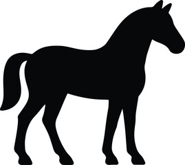 Silhouette Horse standing elegantly equestrian mammal animal Vector Illustration