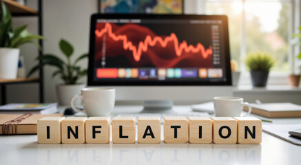 Inflation risk refers to the potential loss in purchasing power and value of money due to rising prices over time with copy space