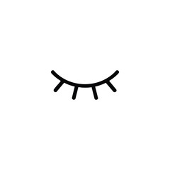Closed Eye Monoline Icon Eyelash Arc