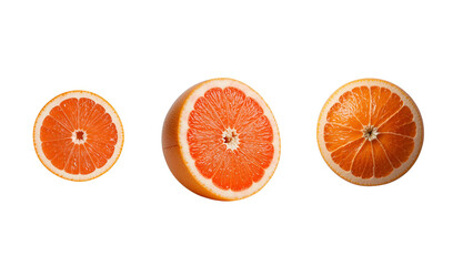 Orange grapefruit slice isolated on white Background