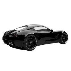 Fototapeta premium Sleek Black Coupe Luxury Sports Car Rear View Perfect for Automotive Design isolated on transparent background