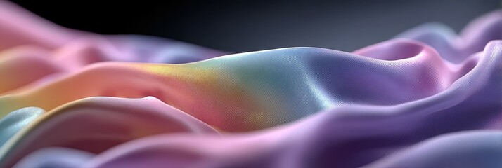 Fototapeta premium Textured fabric in soft pastel colors creates a serene and visually captivating display of light and waves