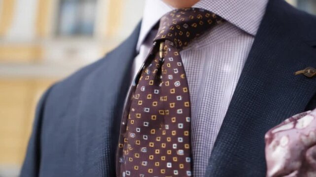 Close-up of Businessman in a Suit and Tie