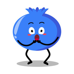 Cute Hand Drawn Surprised blueberry