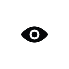 Solid Eye Symbol Icon Negative Space Pupil
