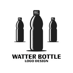 Water Bottle Vector Logo Design