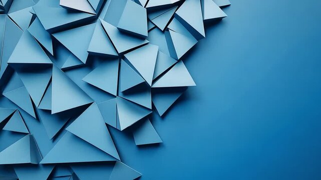 Abstract geometric shapes in varying shades of blue creating a modern texture on a dark background