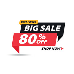 Big sale banner , 80% off