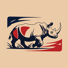 World Rhino Day vector illustration with solid colors, featuring rhinos, nature elements, and conservation themes for wildlife protection and awareness campaigns.