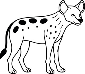 Fototapeta premium Simple Hyena Sketch in Line Art