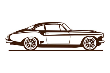 Vintage automobile line art: A meticulously crafted line art illustration showcases a classic car, embodying elegance and nostalgia, with its sleek contours and timeless design.