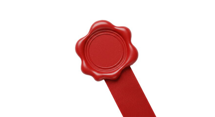 red wax seal stamps for letter, document or certificate isolated on white background 