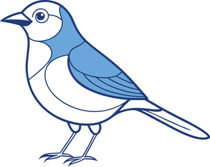 Obraz premium Jay Bird Line Drawing Vector Art