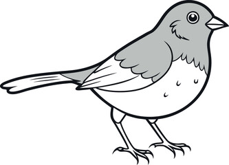 Fototapeta premium Simple Junco Bird Line Art Design