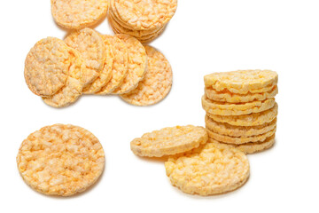 Rice wafer isolated on white background.