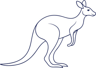 Fototapeta premium Simple Kangaroo Animal Line Drawing