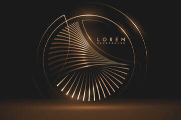 Obraz na płótnie Canvas Abstract circle golden lines background