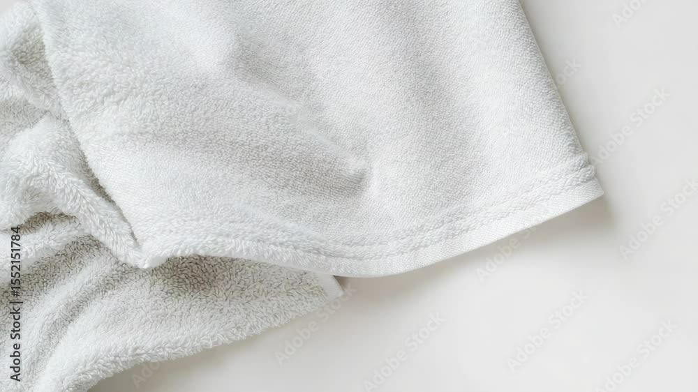 Poster close-up shot of a towel lying flat on a table