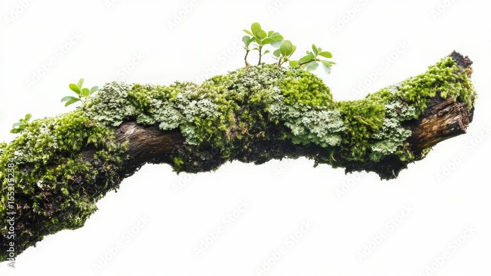 Poster a branch of a tree covered in green moss