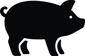 Silhouette pig domestic animal farm livestock agriculture Vector Illustration