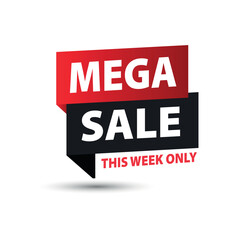 mega sale business tag illustration