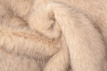 Texture of faux fur as a background, top view.