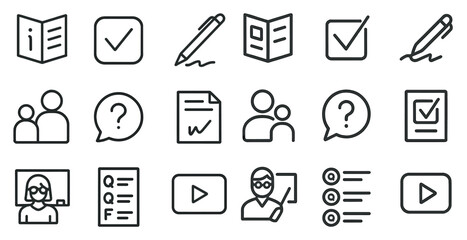 Office and communication line icons set &ndash; outline, linear, business tools