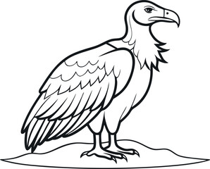 Obraz premium Vulture Minimal Outline Drawing
