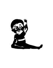 A Child who is practicing karate 