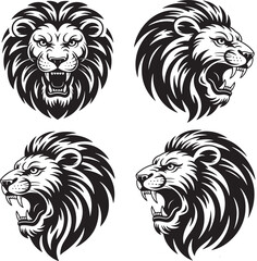 Detailed Tiger Face Illustration – Modern Monochrome Wildlife Vector