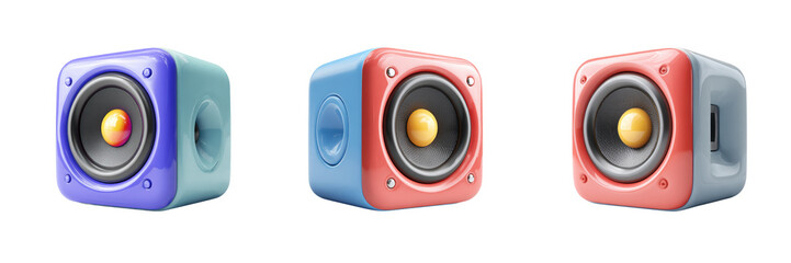 Bluetooth speaker - 3d Set on transparent background PNG file	