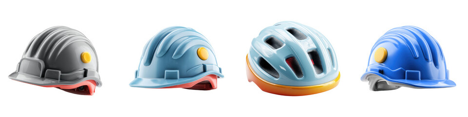 Bicycle Helmet - 3d Set on transparent background PNG file	
