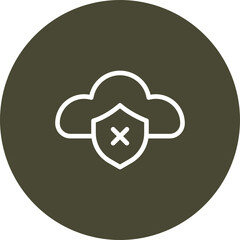 Unsecure Cloud Vector Line icon Design