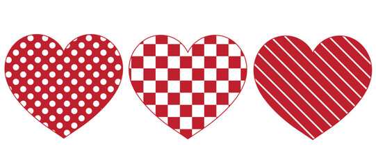 Obraz premium Three Decorative Hearts with Different Patterns