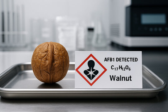 AFB1 Detected in a Walnut A Food Toxicology Investigation into Mycotoxin Risk in Tree Nuts with a GHS08 Health Hazard Warning for Carcinogenic Compound Contamination