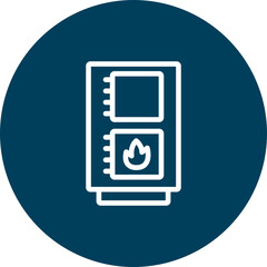 Solid Fuel Boiler Vector Line Icon Design