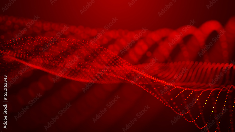 Sticker abstract background with dynamic color wave. futuristic dotted wave of bright particles. colorful ba
