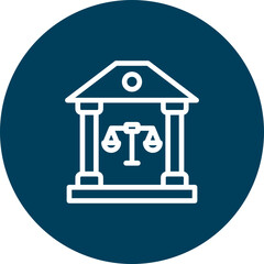 Court House Vector Line Icon Design