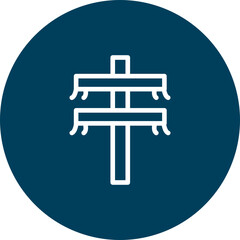 Electric Pole Vector Line Icon Design