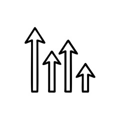 Handdrawn Arrows Increasing Data Analysis Chart Graphic vector